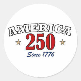 Amerika 250 Sedan 1776 Patriotisk Fjärde Juli Runt Klistermärke