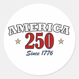 Amerika 250 Sedan 1776 Patriotisk Fjärde Juli Runt Klistermärke