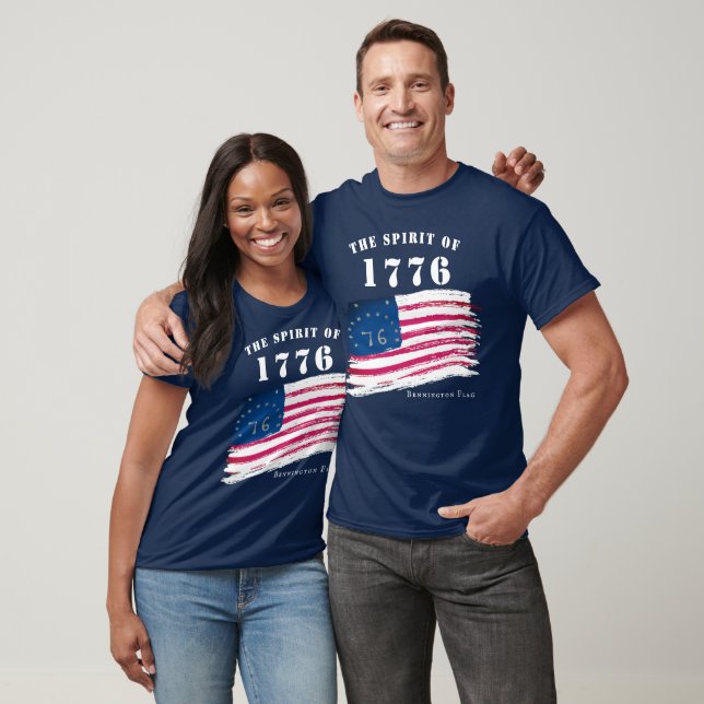 Amerika 250 The Spirit of 1776 Bennington Flag T Shirt (Unisex)