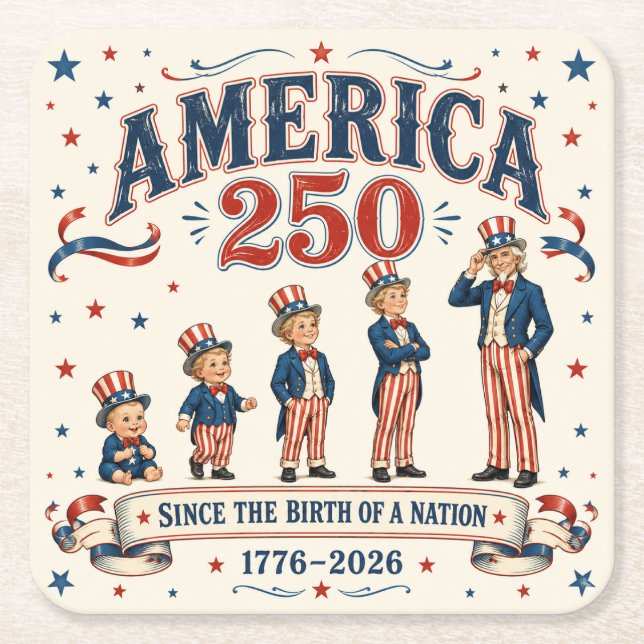 Amerika 250 underlägg papper kvadrat (Framsidan)