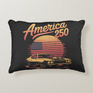 Amerika 250 US Retro Solnedgång Prydnadskudde