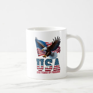 Amerika 250 USA Flagga Örn Frihetsfirande Kaffemugg