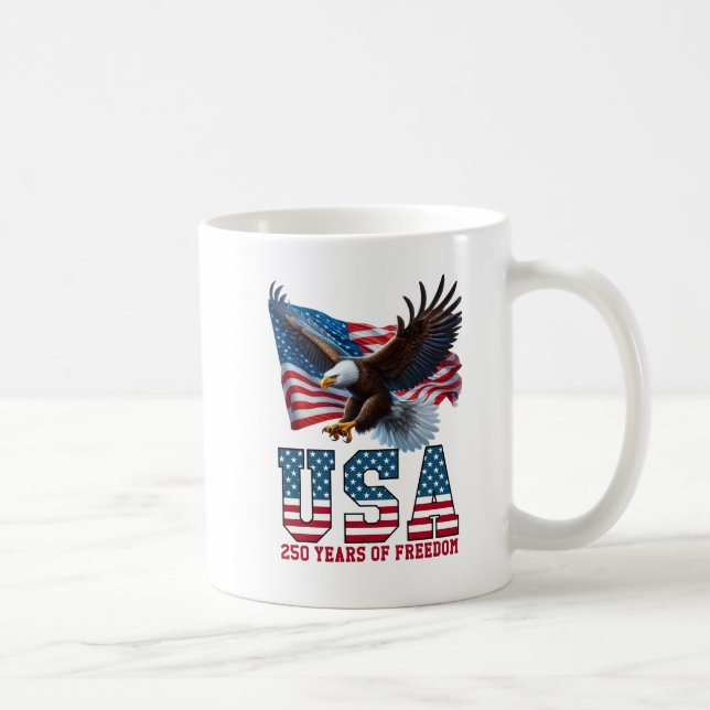 Amerika 250 USA Flagga Örn Frihetsfirande Kaffemugg (Höger)