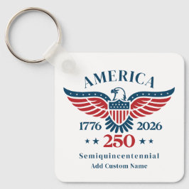 Amerika 250 Vit Huvudad Örn Anpassat Namn Minimali Nyckelring