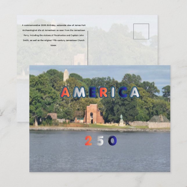 Amerika 250 vykort (Fram/baksida)