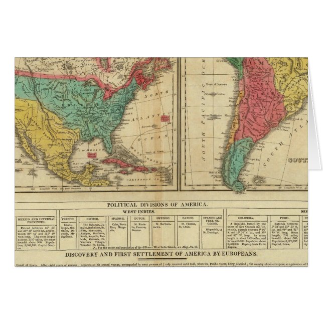 Amerika 3 hälsningskort (Framsidan Horizontal)