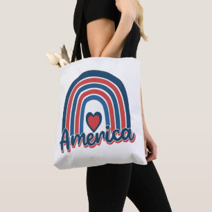 Amerika 4:e juli Firande Rainbow USA Tygkasse