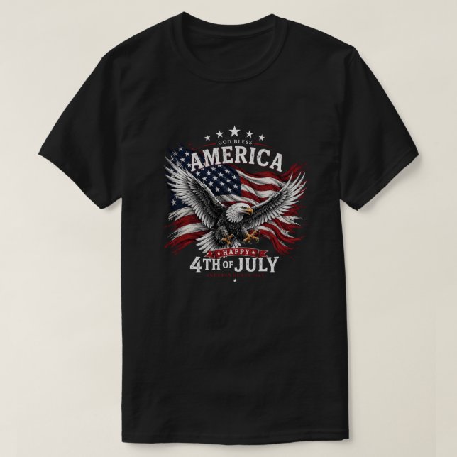 Amerika 4:e Juli Tröja | Patriotisk Örn USA (Design framsida)