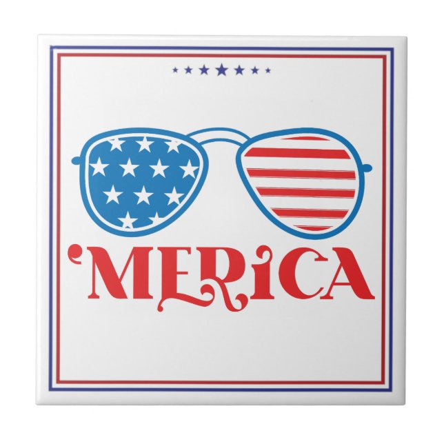 Amerika 4 juli-design-32042 kakelplatta (Framsidan)