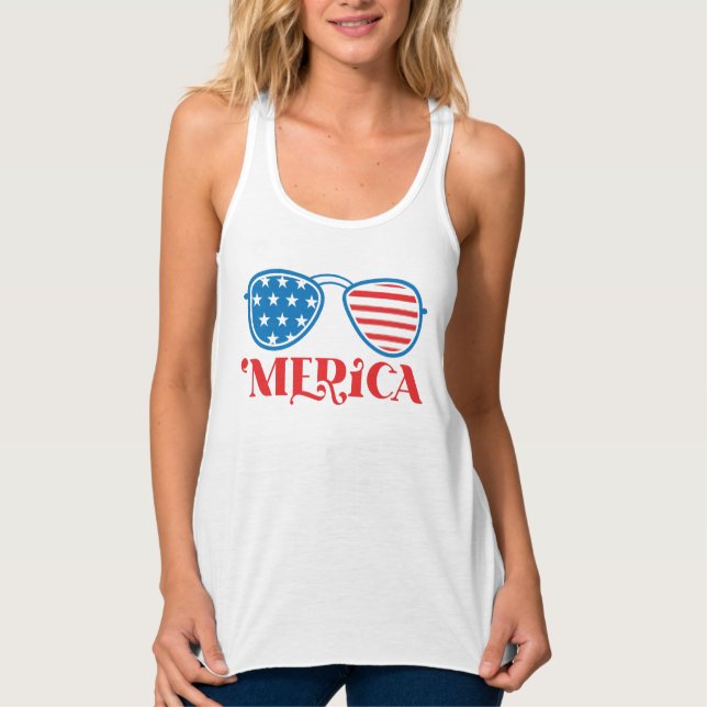 Amerika 4 juli-design-32042 linne med racerback  (Framsida)