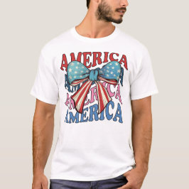 Amerika 4 juli stor rosett t shirt