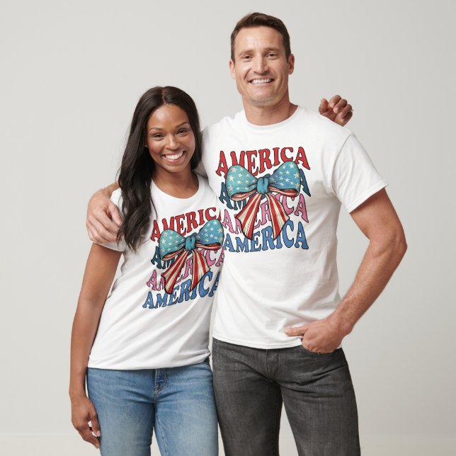Amerika 4 juli stor rosett t shirt (Unisex)