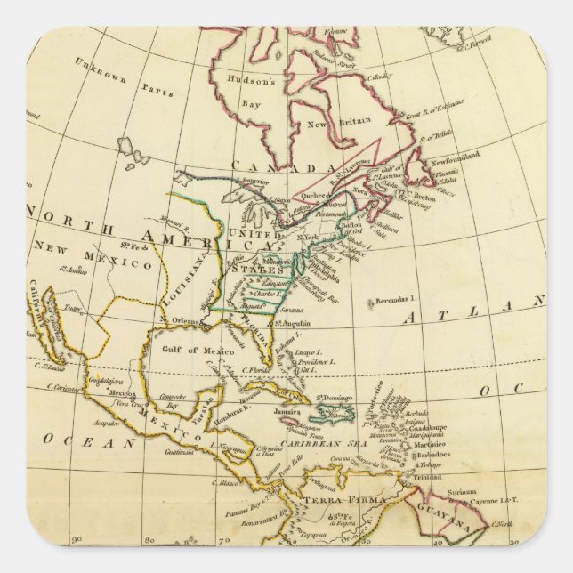 Amerika 7 fyrkantigt klistermärke (Framsida)