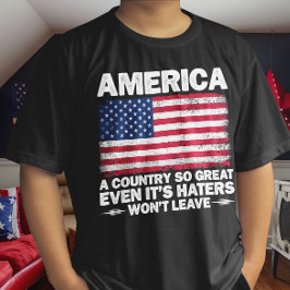 Amerika A Land så Underbara USA flagga-trötta Far T Shirt