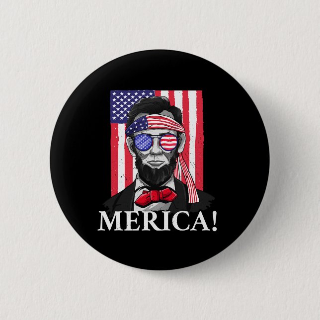Amerika Abe Lincoln 4:e Juli Män Pojkar Present Knapp (Framsida)