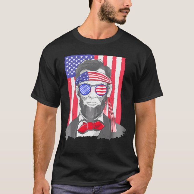 Amerika Abe Lincoln 4:e juli Manar Boys T Shirt (Framsida)