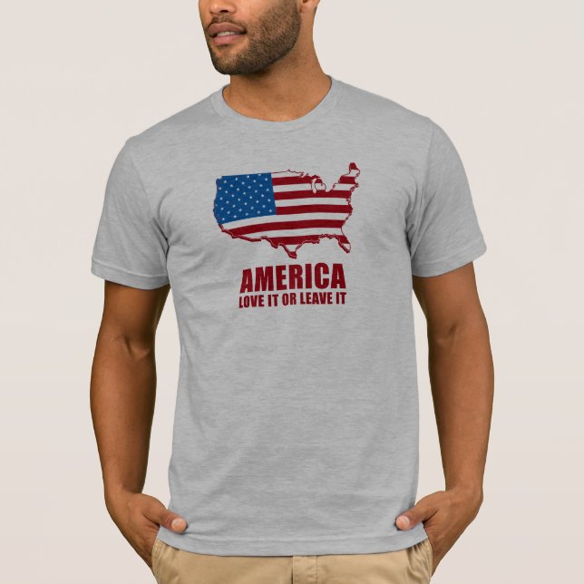 Amerika. Älska den eller lämna honom T-shirt (Framsida)