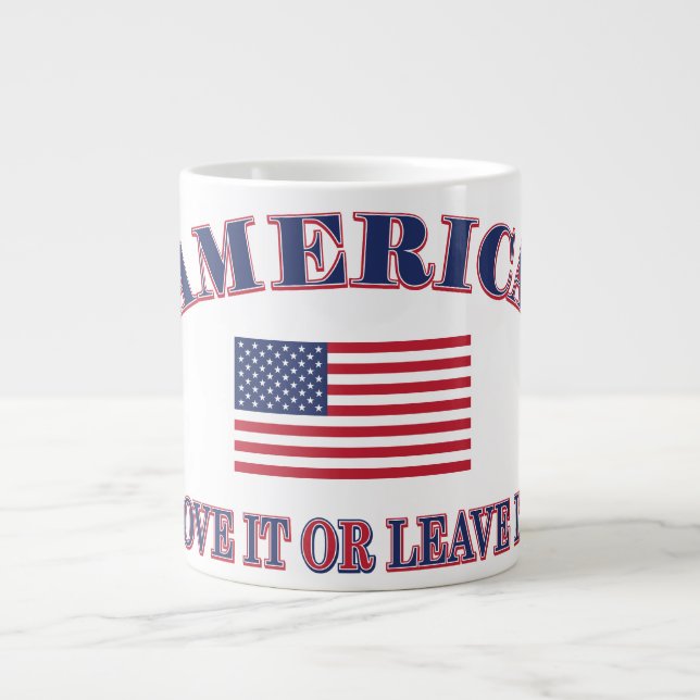 Amerika Älska Det Eller Lämna Det Jumbo Mugg (Framsidan)