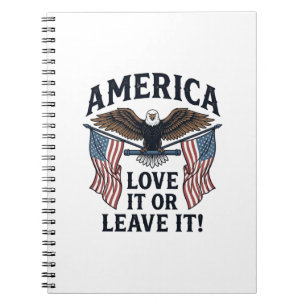 Amerika Älska Det Eller Lämna Det Patriotisk Örn T Anteckningsbok