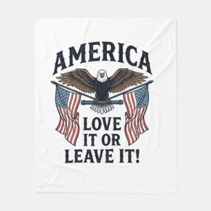 Amerika Älska Det Eller Lämna Det Patriotisk Örn T Fleecefilt