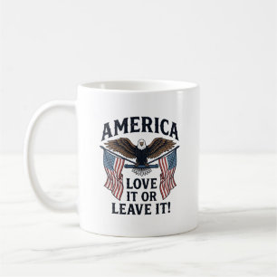 Amerika Älska Det Eller Lämna Det Patriotisk Örn T Kaffemugg