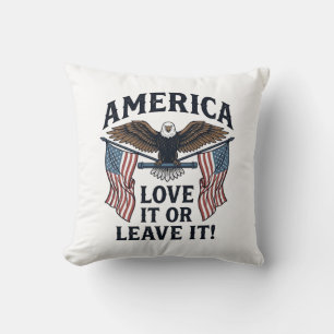 Amerika Älska Det Eller Lämna Det Patriotisk Örn T Kudde