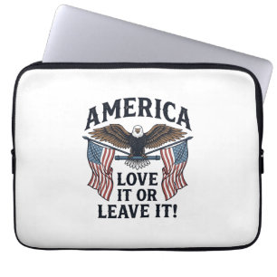 Amerika Älska Det Eller Lämna Det Patriotisk Örn T Laptop Fodral