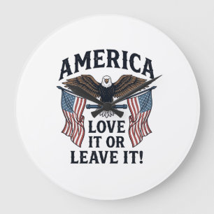 Amerika Älska Det Eller Lämna Det Patriotisk Örn T Stor Klocka