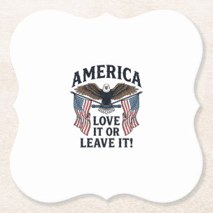 Amerika Älska Det Eller Lämna Det Patriotisk Örn T Underlägg Papper