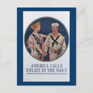 Amerika appeller Enlist i marinen Vykort