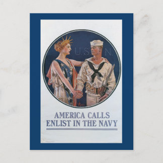 Amerika appeller Enlist i marinen Vykort