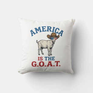 Amerika Är Den G.O.A.T Patriotiska Geten Cowboy Tr Kudde