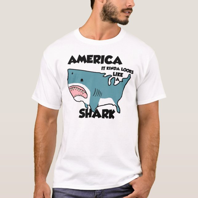 Amerika är en haj (eller se det nya bekymrad), tröja (Framsida)