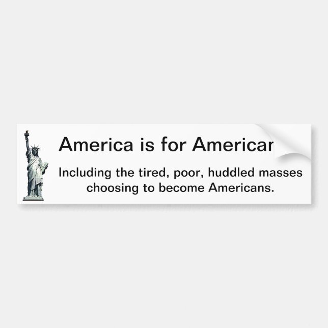 Amerika är för amerikaner - frihetsgudinnan bildekal (Framsidan)