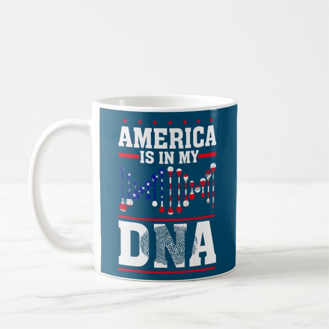 Amerika är i min amerikanska Flagga 4 juli  Kaffemugg (Vänster)