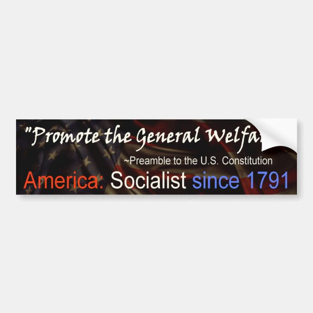 Amerika är socialistisk - bildekalet bildekal (Framsidan)