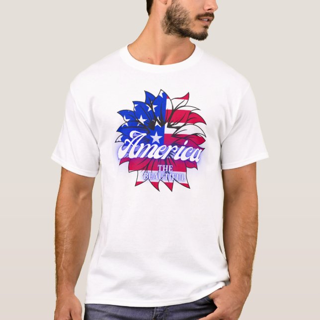 Amerika är vackert för sublimering, utskrivbart t shirt (Framsida)