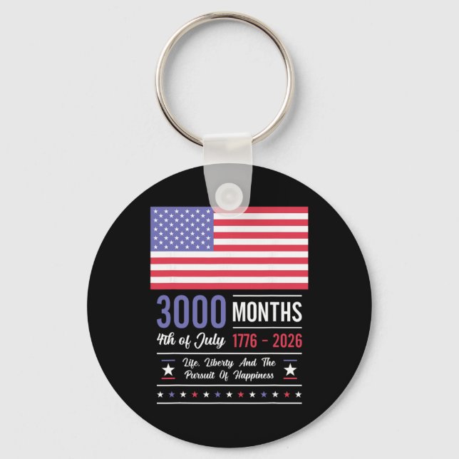 Amerika årsdag Usa 3000 månader 250 år juli Nyckelring (Framsida)
