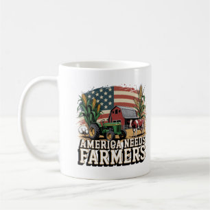 Amerika Behöver Bönder Midwest Kor Majsgård Livet Kaffemugg