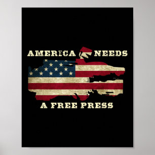 Amerika behöver en fri press Anti-trump 1:a tilläg Poster