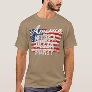 Amerika behöver en Pizza Party, en sjabbig politis T Shirt