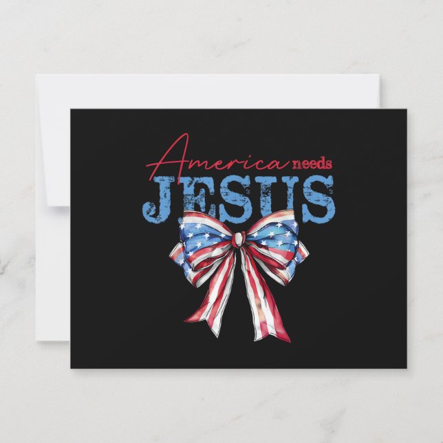 Amerika Behöver Jesus Kristna USA Flagga Coquette  Spara Datumet (Framsida)