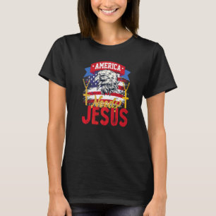 Amerika behöver Jesus USA flagga Örn Wokeness Kris T Shirt