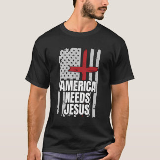 Amerika behöver Jesus Vintage Patriotic American F T Shirt