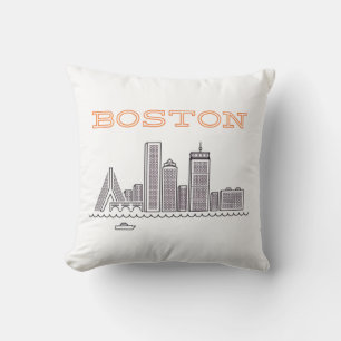 Amerika Boston City Skyline, Boston Ma Us Skyline Kudde