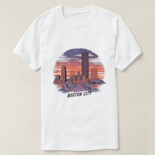 Amerika Boston Stadssiluett, Boston Ma Us Siluett T Shirt