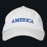 Amerika Broderad Keps<br><div class="desc">Amerika är broderat i blått på detta unisex basebolllock. Perfekt för att visa din patriotism på den 4 juli,  minnesdagen eller tillfälle.</div>