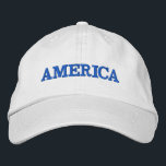 Amerika Broderad Keps<br><div class="desc">Amerika är broderat i blått på detta unisex basebolllock. Perfekt för att visa din patriotism på den 4 juli, minnesdagen eller tillfälle.</div>