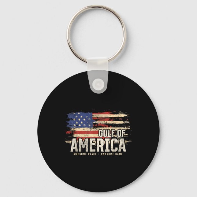 Amerika Bukt i USA Grunge Patriotic Nyckelring (Framsida)