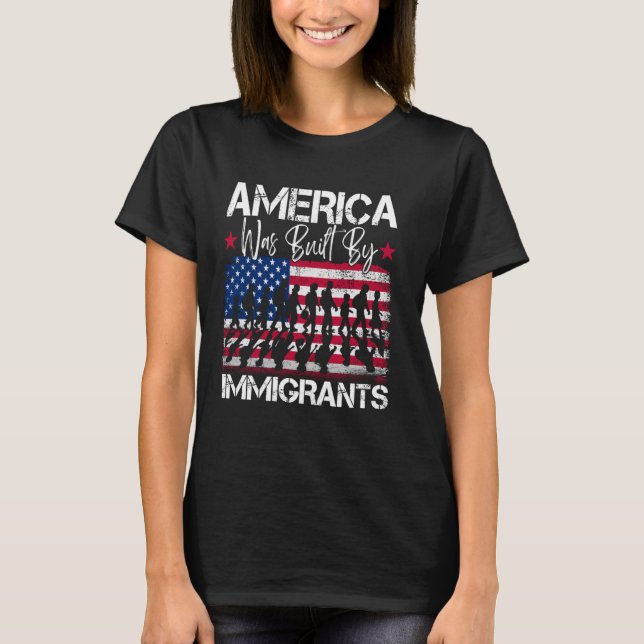 Amerika Byggdes av invandrare, immigrationspatri T Shirt (Framsida)